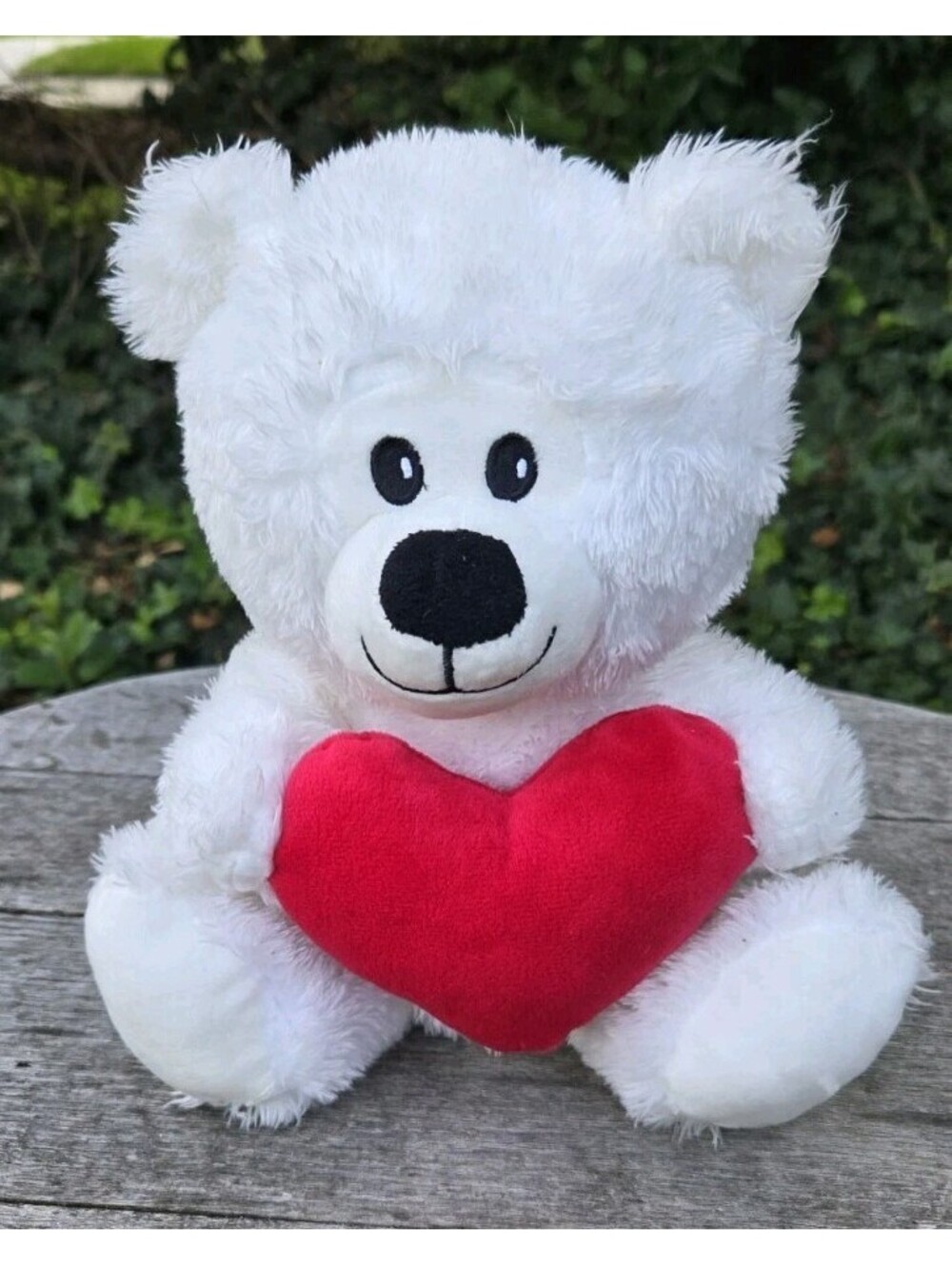 Linzy Toys, Valentine's Day "Love" Sweet White Teddy Bear with Heart  10"